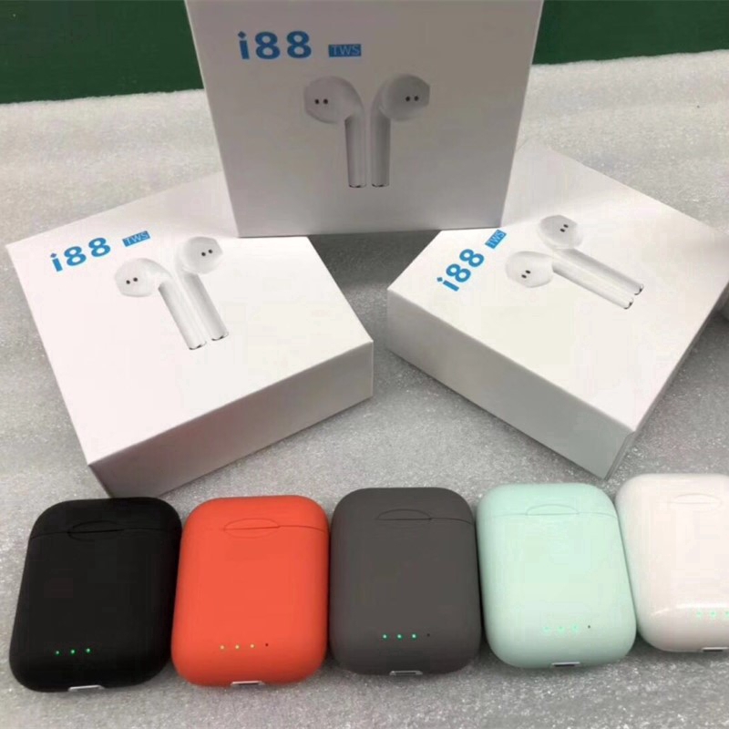New i88 Tws Wireless Earphone Bluetooth 5.0 Stereo 1:1 AirPods 2 Sports Headphones earbuds For All Smart Phone