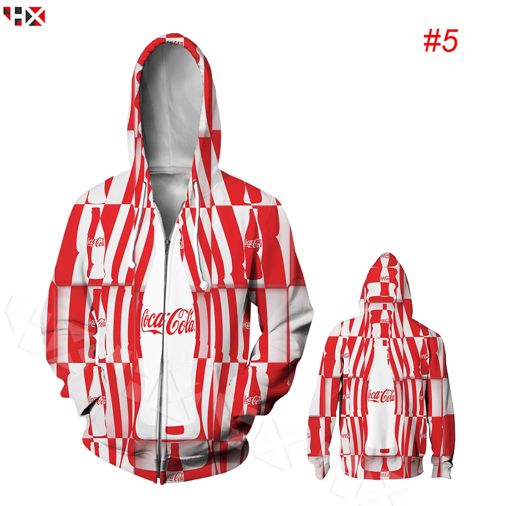 Áo Khoác Hoodie Tay Dài In Hình Lon Coca-cola 3d Unisex