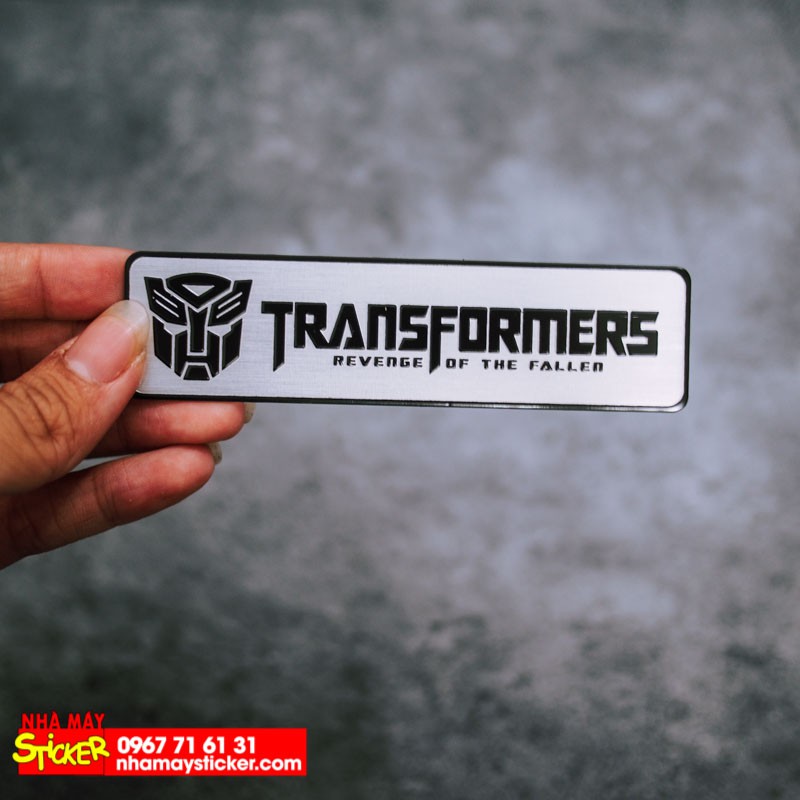 Set 2 sticker metal hình dán Transformer - PROTECT The Earth