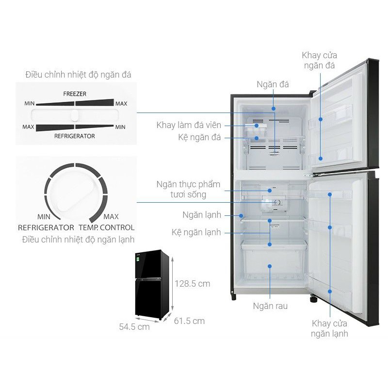 Tủ lạnh Toshiba inverter 180 lít GR-B22VU(UKG)