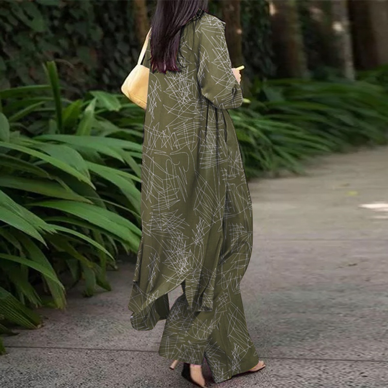 Set Quần Dài Ống Rộng Và Áo Tay Dài Zanzea Phong Cách Thời Trang Đường Phố Châu Âu Cho Nữ