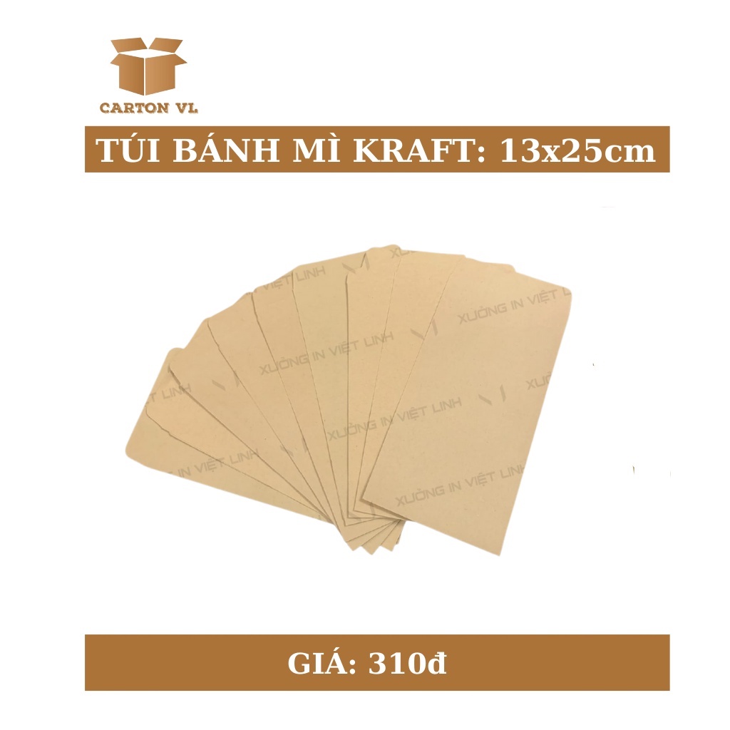 1500 túi đựng bánh mì 13x25cm giấy kraff siêu đẹp + tiêu chuẩn an toàn thực phầm