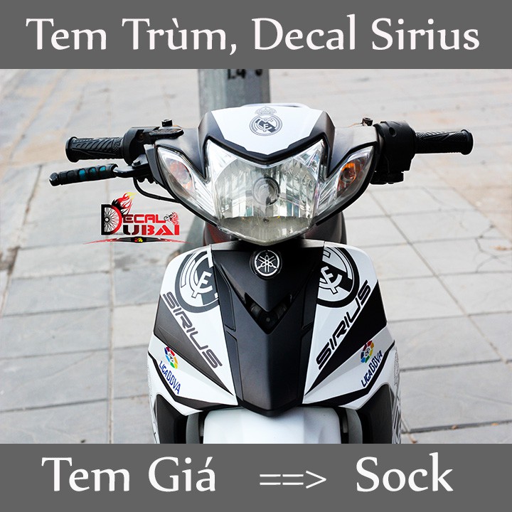 Tem trùm Sirius đen trắng Real Thể Thao