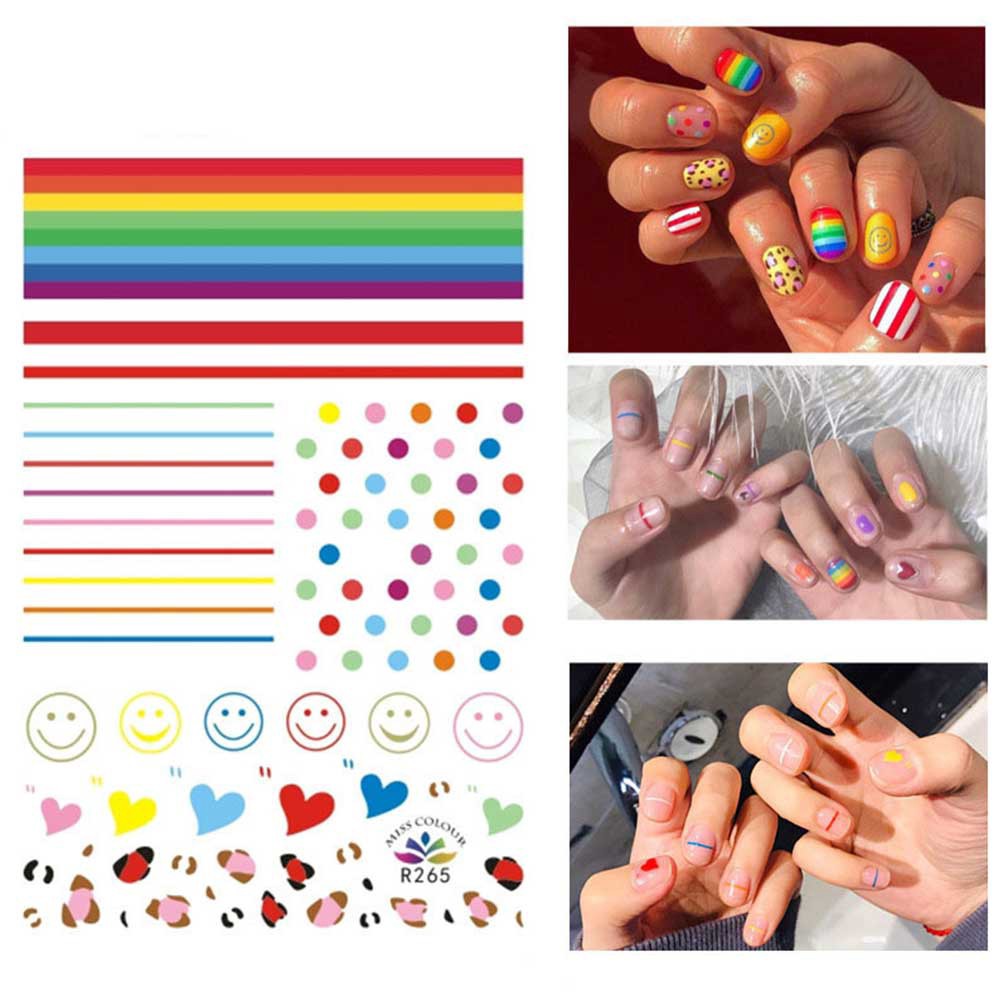 [Hàng mới về] Nhãn dán trang trí móng tay kiểu dáng 3d long lanh tự dính