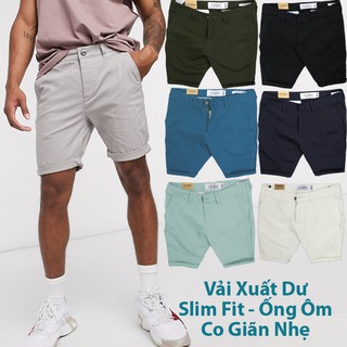 Quần Short Kaki Nam Slim Fit Co Giãn Vải Xuất Dư