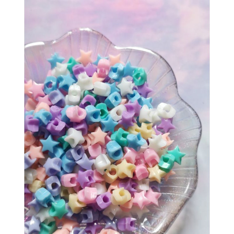 Hạt nhựa ngôi sao màu pastel xỏ dây giầy