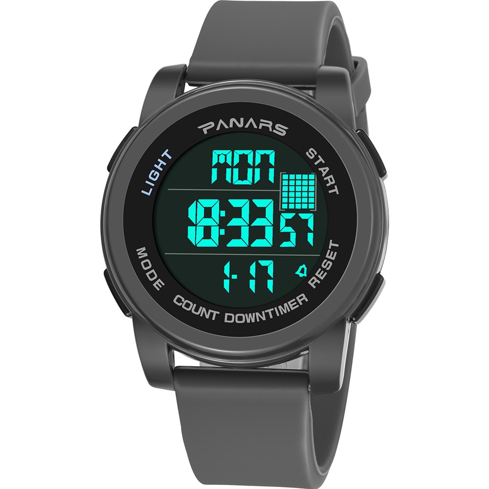 PANARS Original  8100 Digital Watch Waterproof Durable Drop Resistant Luminous Silicone Strap