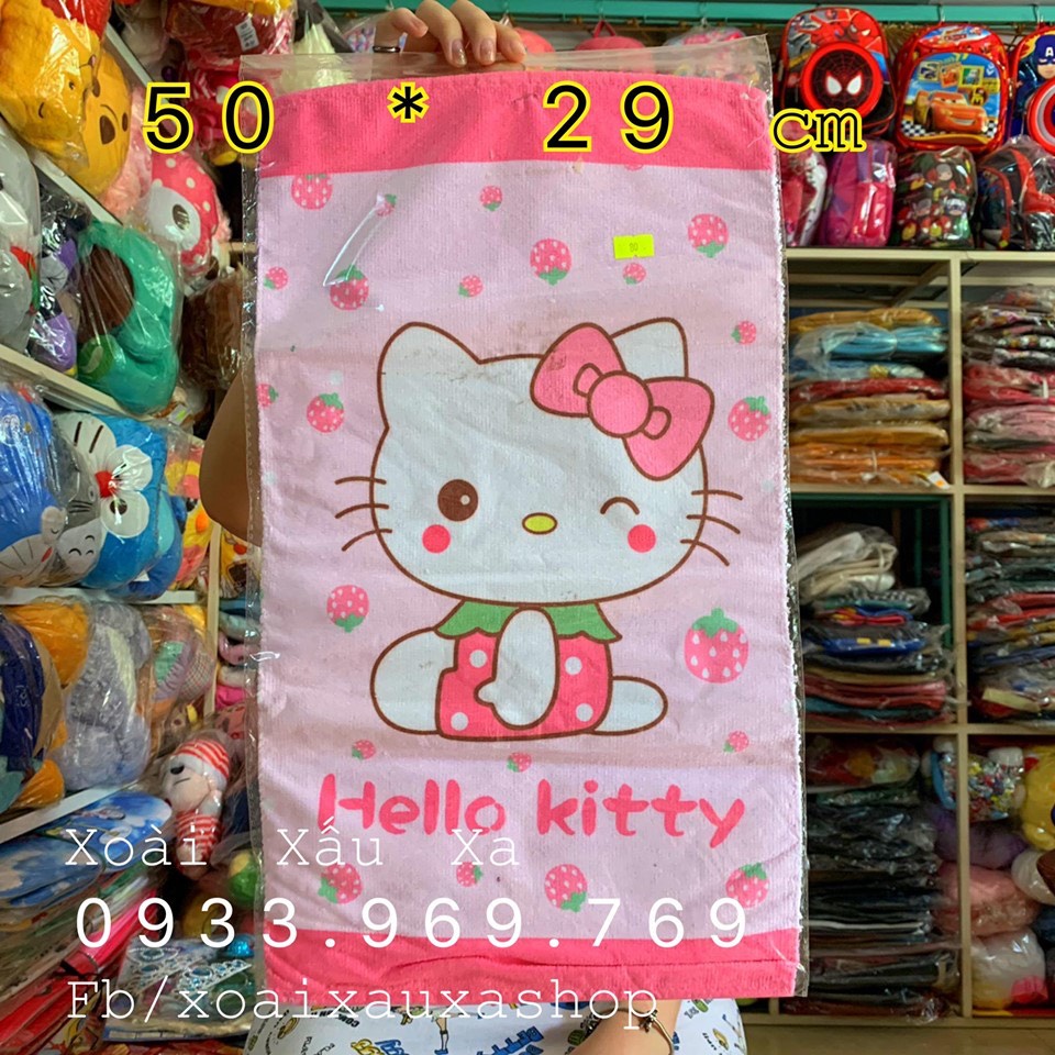 Khăn mặt hoạt hình Đoraemon,Kitty, Thỏ hồng Melody dễ thương đáng yêu  50*29cm