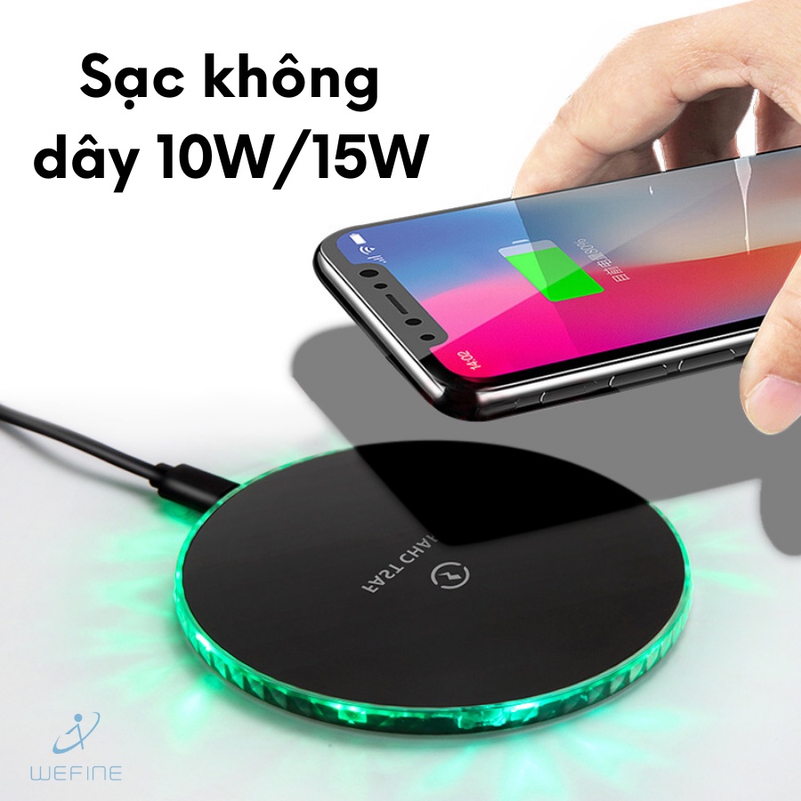SẠC KHÔNG DÂY NHANH KIỂU DÁNG TRÒN 10W, 15W DÙNG CHO IPHONE
