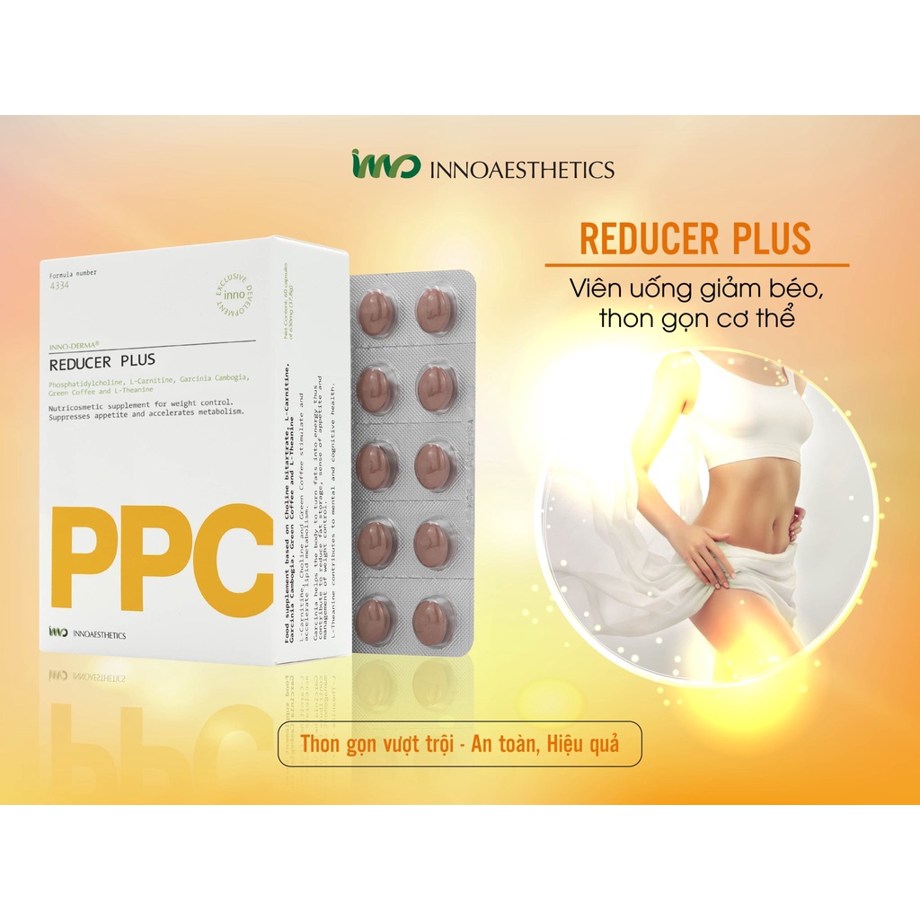 Innoaesthetics - REDUCER PLUS  VIÊN UỐNG VẬN CHUYỂN VÀ ĐÀO THẢI CHẤT BÉO,THON GỌN CƠ THỂ