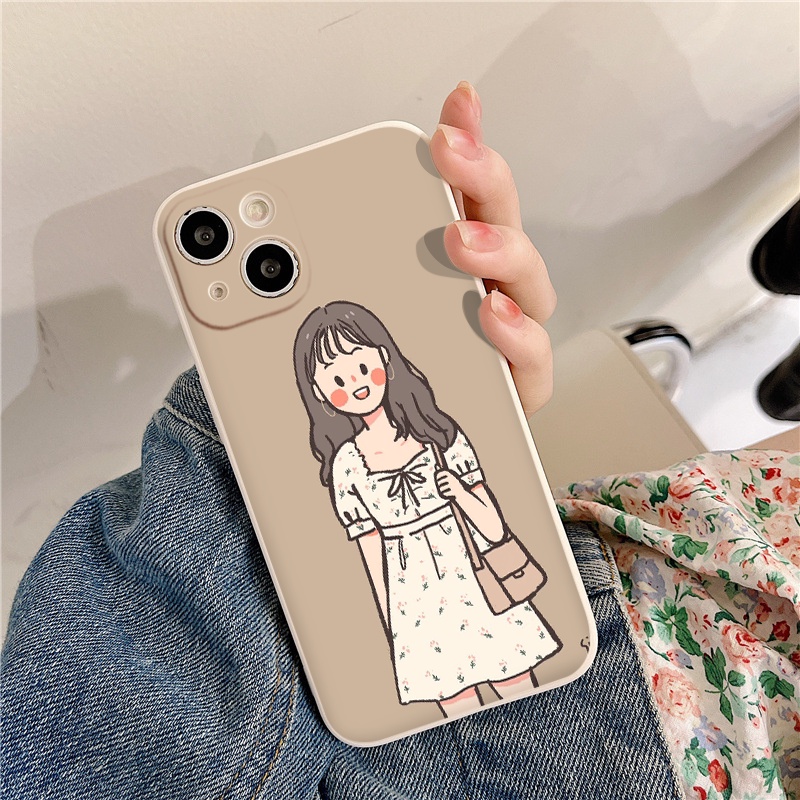 Ốp Iphone hot trend cô gái váy hoa ốp lưng 13promax 11 promax 12 pro max 6 6plus 7 plus 8 x xr xsmax
