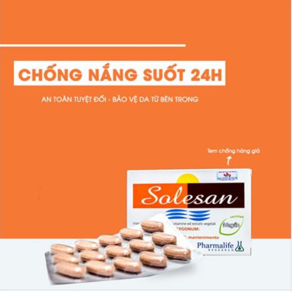 Pharmalife Viên uống chống nắng bảo vệ da Solesan 30 Viên | Thế Giới Skin Care