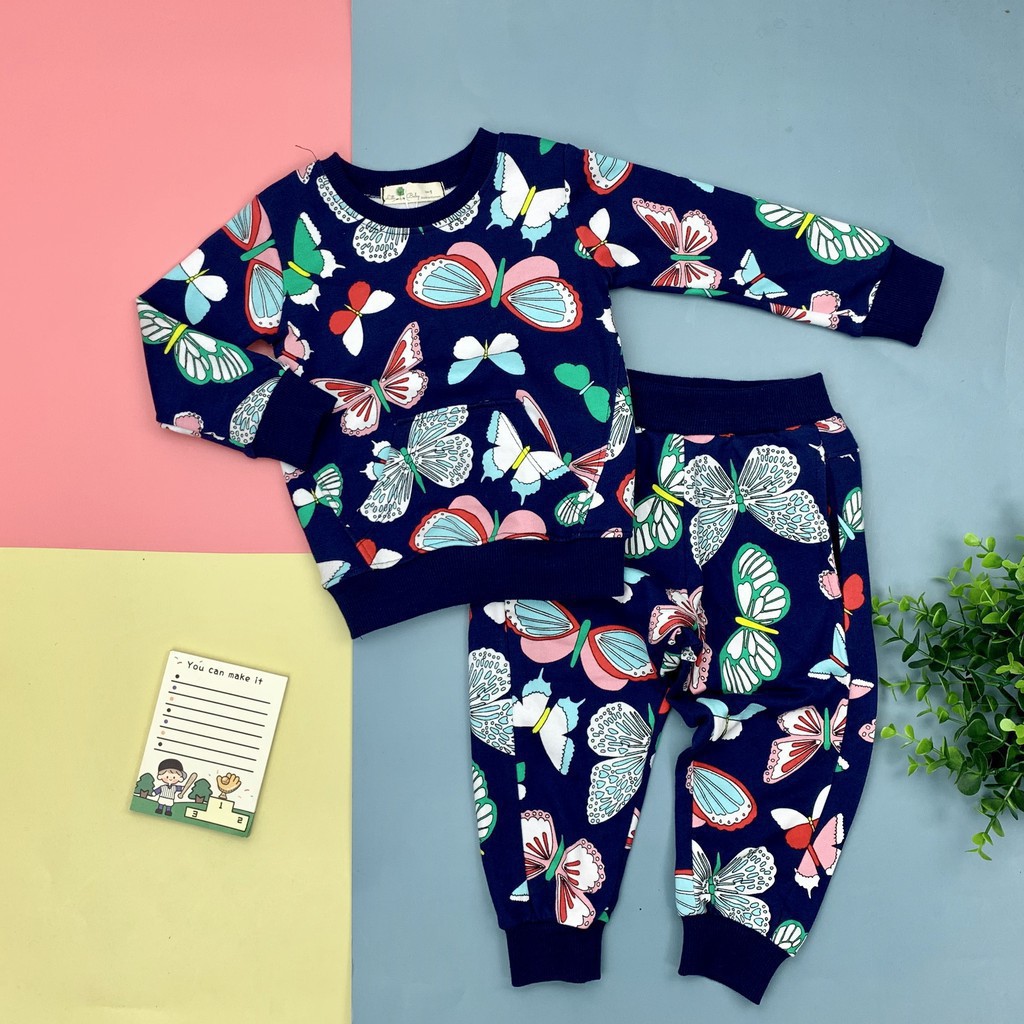 Bộ nỉ da cá có túi họa tiết thu đông họa tiết bé gái, bé trai size 1-10T, cho bạn từ 10-30kg. Chất nỉ da cá đẹp, dày dặn