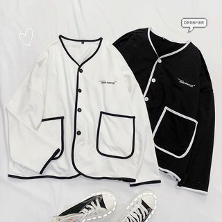 Áo Cardigan Line Viền Hai Màu Đen Trắng Cực Hot - Áo Khoác Unisex