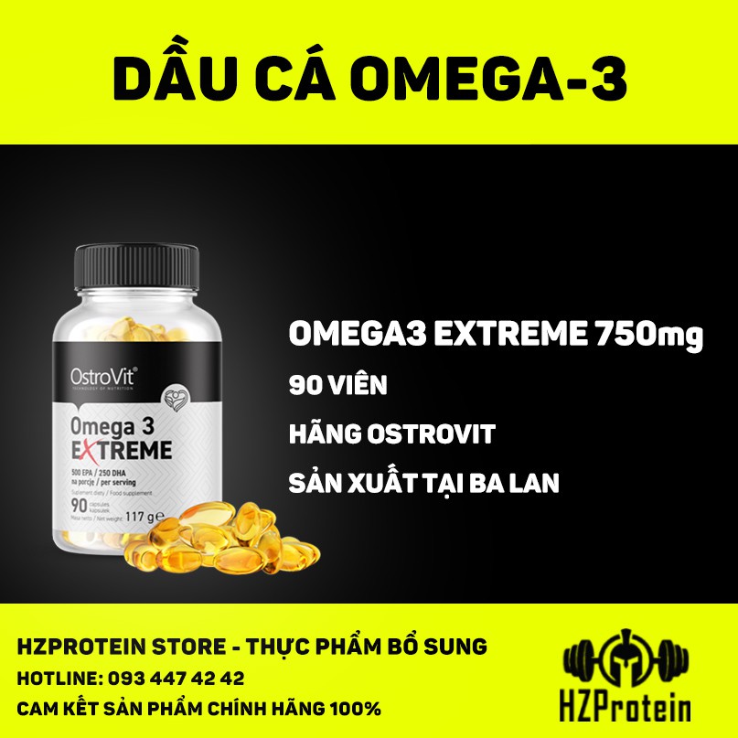 OSTROVIT OMEGA 3 EXTREME - DẦU CÁ HÀM LƯỢNG CAO 500/250 EPA/DHA (90 VIÊN) |  Shopee Việt Nam