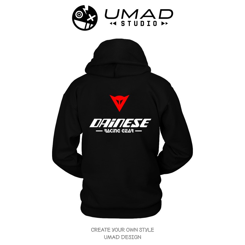 Áo khoác hoodie UMAD unisex racing biker Dainese v.2 nam nữ vải nỉ cotton 100% nhập khẩu phối viền đỏ | BigBuy360 - bigbuy360.vn