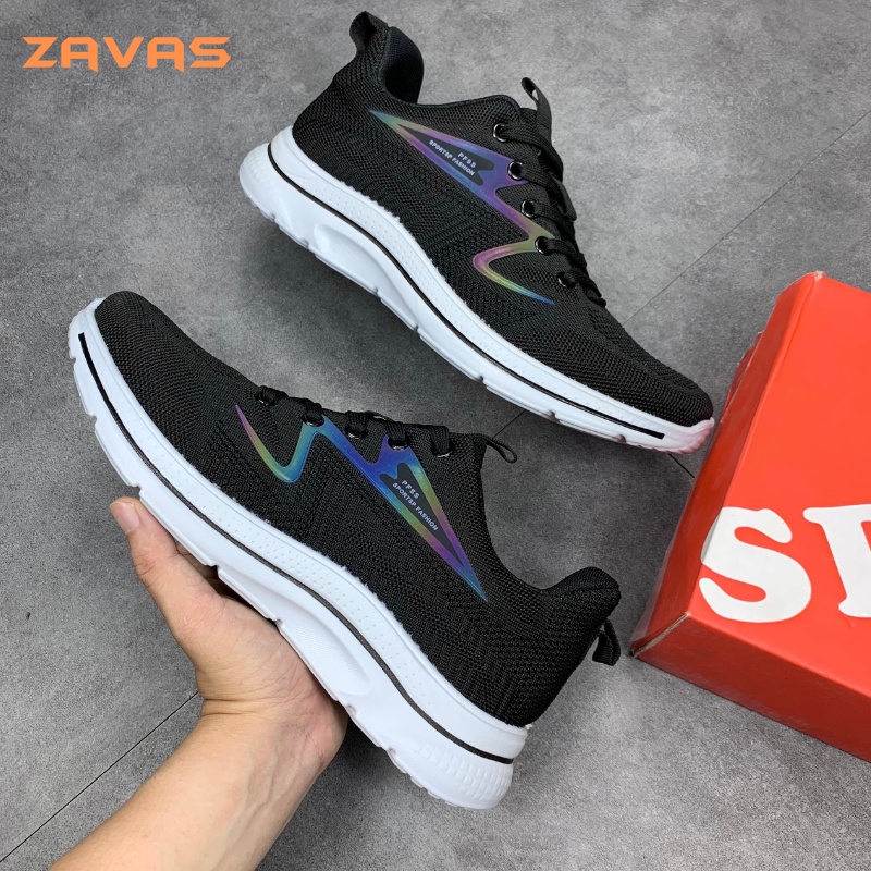 Giày thể thao nam ZAVAS đế cực kì êm nhẹ lưới flynit thoáng khí phù hợp chạy bộ đi chơi đi làm form gọn dễ mang - S415D