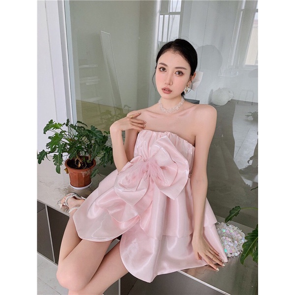 Váy công chúa đính nơ cúp ngực xinh xắn | BigBuy360 - bigbuy360.vn