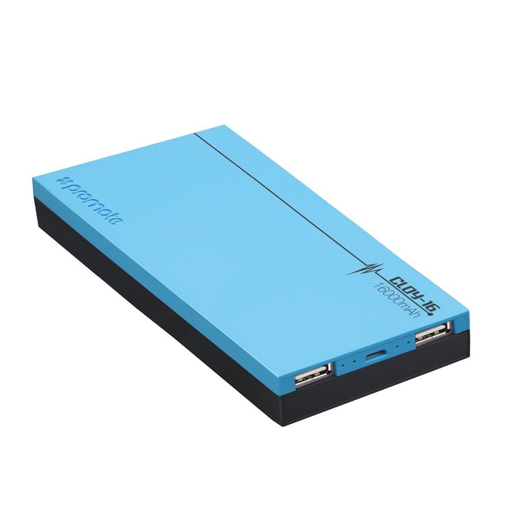 Pin Sạc Dự Phòng 16000mAh Promate CLOY-16 2 Cổng Sạc UltraFast  Tích Hợp Công Nghệ ShakeView - Hàng Chính Hãng