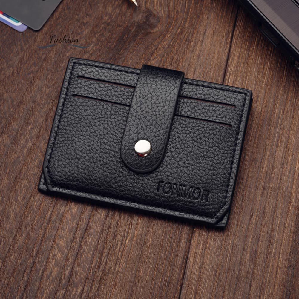 Men Mini PU Leather Card Bag Holder Purse ID Credit Card Holder Wallet @vn