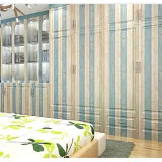 10M GIẤY DÁN TƯỜNG GỖ DỌC XANH VÀNG NHẠT (dài 10m x rộng 45cm/ cuộn) 5236, decor trang trí.