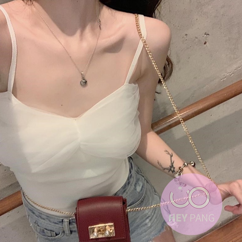 Áo hai dây nữ croptop body ngực giả nơ mềm mại chất liệu thun gân co giãn tốt HEYPANG VN021