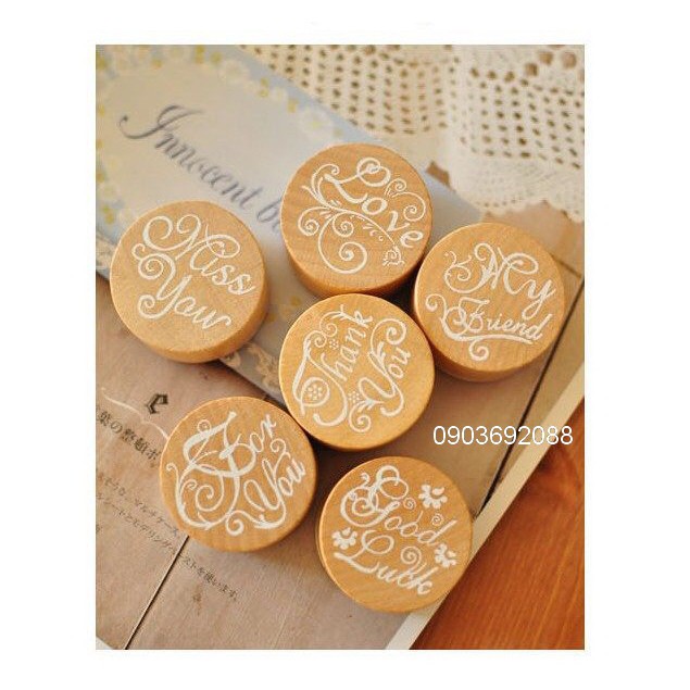 TOP 1 Con dấu hoa văn tròn bằng gỗ tiếng anh CDĐ12 (Round Lace Pattern Stamp)