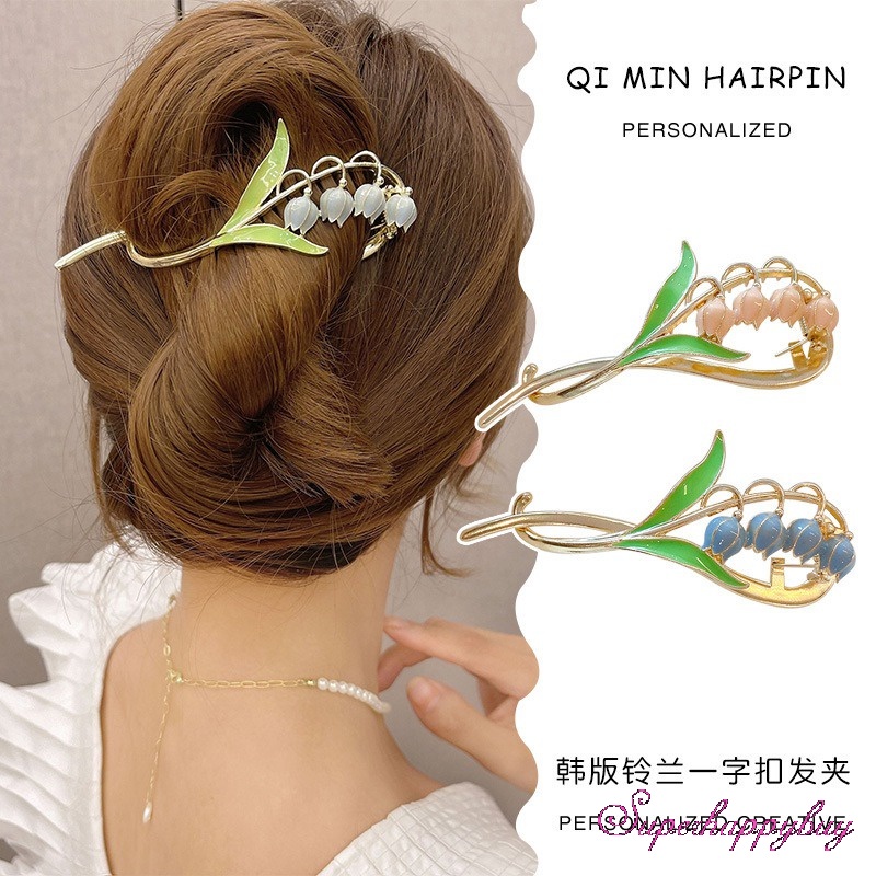 Kẹp Tóc Hình Hoa Tulip Ngọt Ngào Không Trơn Cho Nữ