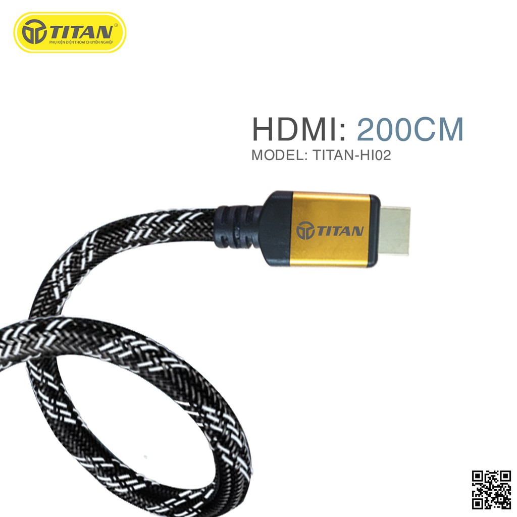 [Mã ELHACE giảm 4% đơn 300K] Cáp HDMI dài 2.0m TITAN HI02 - Hàng Chính hãng