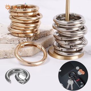 Image of 10Pcs/Pack Metal Ring Shaped Spring Clasps Hook Accessories Openable Bag Clips Keychain Hook Round Carabiner Connector for DIY Jewelry Dog Chain Buckles