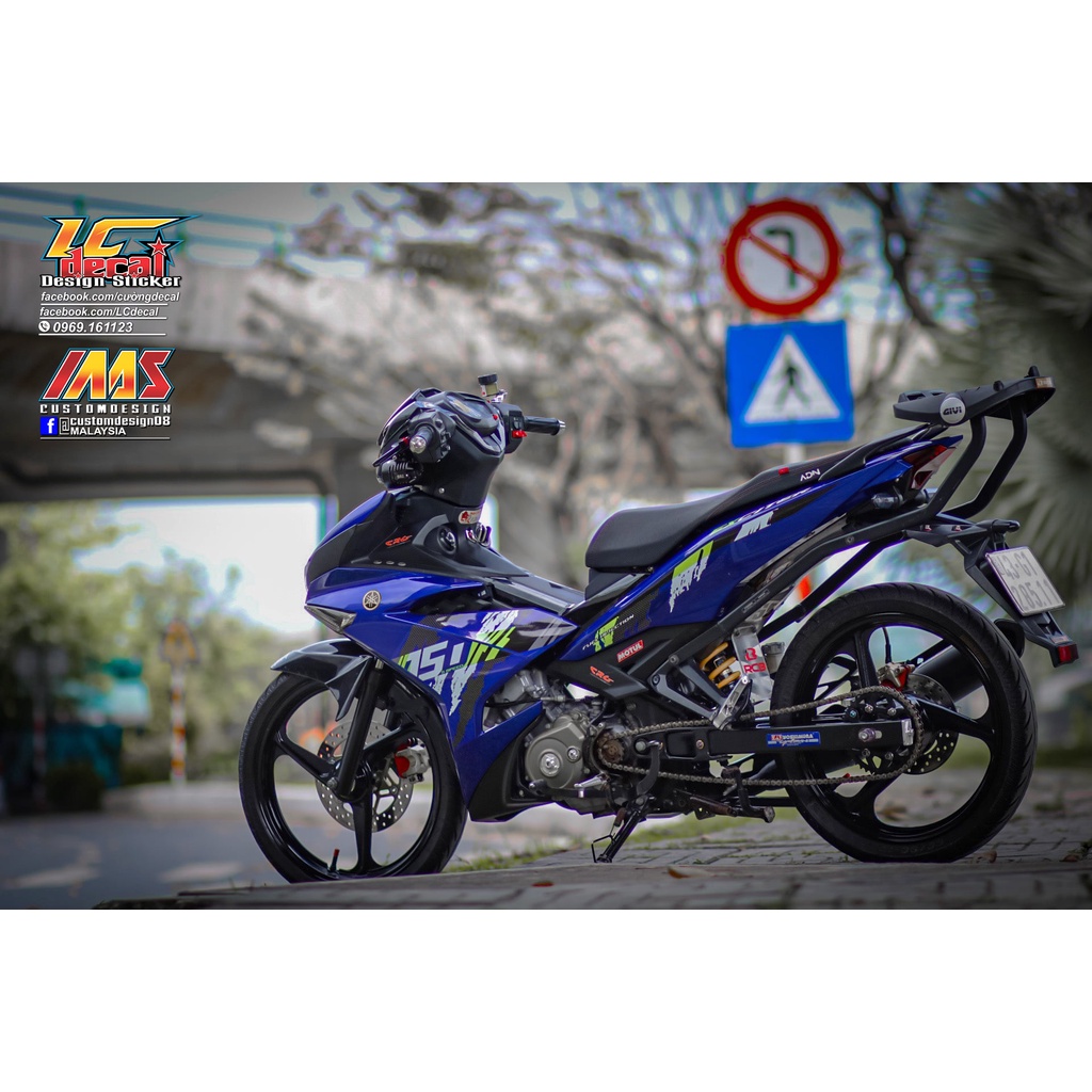 Tem rời Exciter 150 đen y15zr xanh trắng
