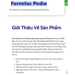 Sữa bột Formilac Pedia - 900g