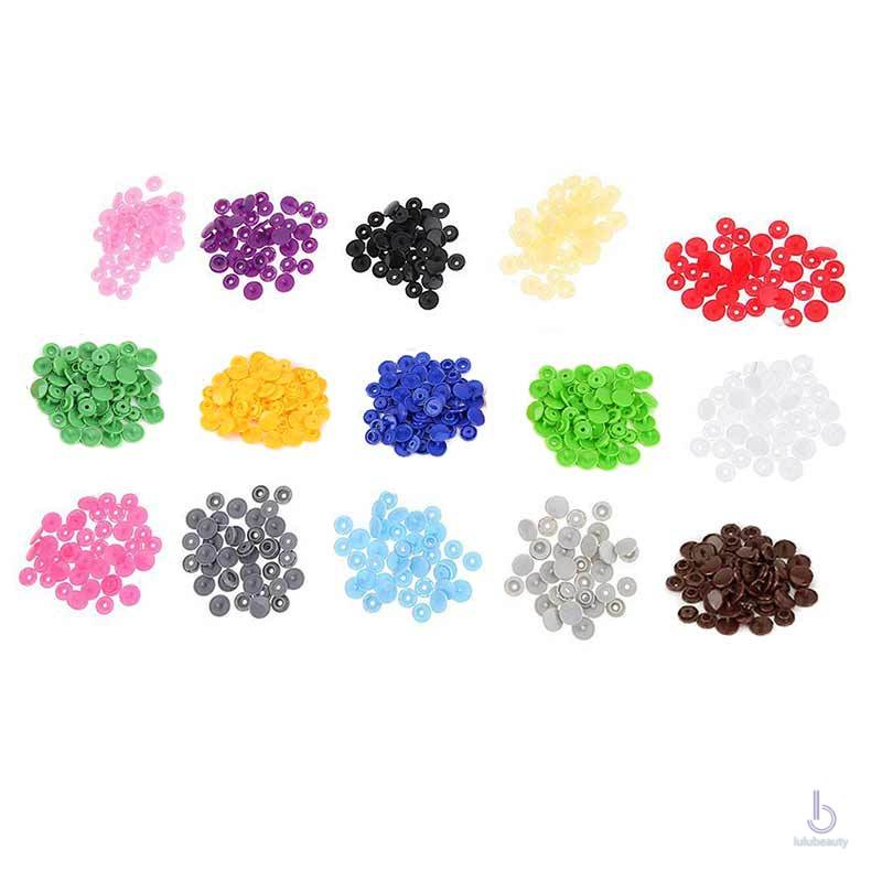 Bộ kìm bấm cầm tay + 150 nút nhựa 1.2cm 15 màu