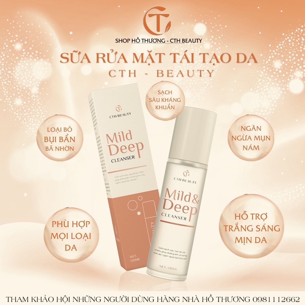 Sữa Rửa Mặt Tái Tạo Phục Hồi Dành Cho Da Mụn Nám Khô Nhờn Làm Sạch Sâu và Sáng Da CthBeauty