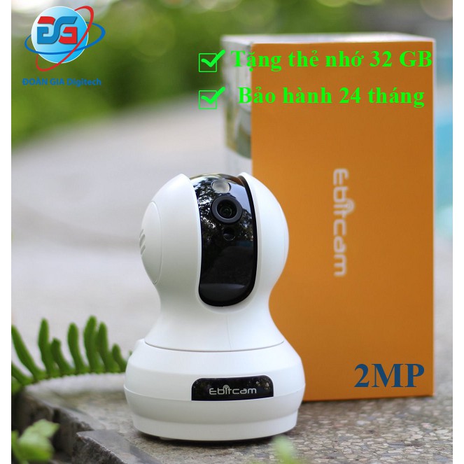 Camera ip wifi Ebitcam E3 1080P (2MP) - Kèm thẻ nhớ 32GB - Bảo hành 2 năm