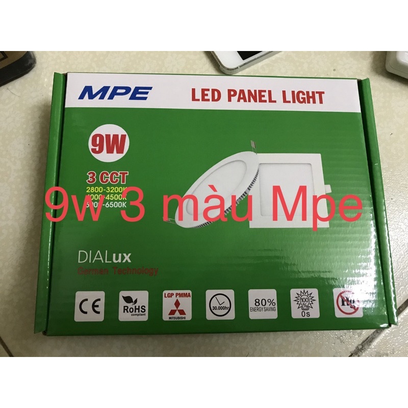 (MPE) Đèn Led Panel âm trần tròn 9w  3 chế độ đổi màu Mpe (RPL-9/3C)