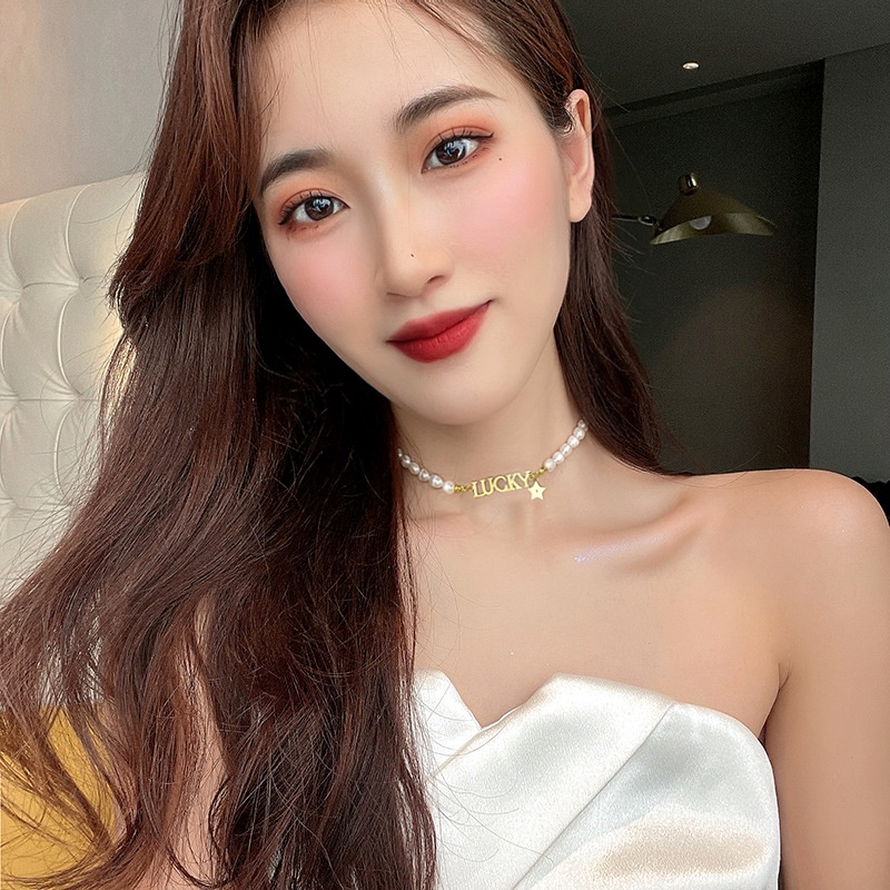 Vòng cổ Đính Ngọc Trai Giả Phong Cách Sang Trọng Thời Trang Dành Cho Nữ 2022