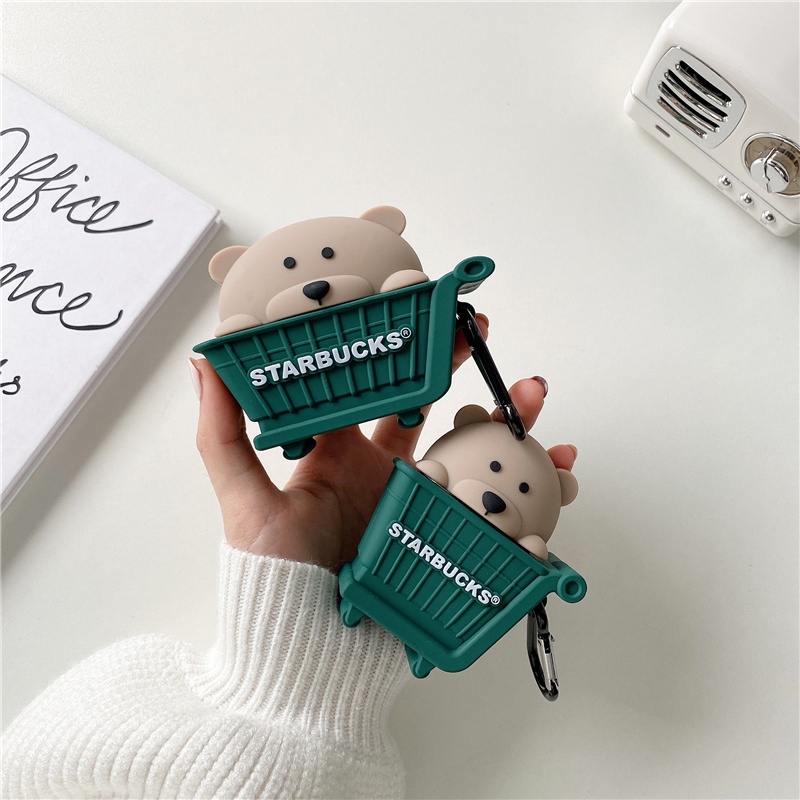 Vỏ Bảo Vệ Hộp Sạc Tai Nghe Airpods 3 Pro 2 3 Họa Tiết Hoạt Hình Chú Gấu Dễ Thương Ốp