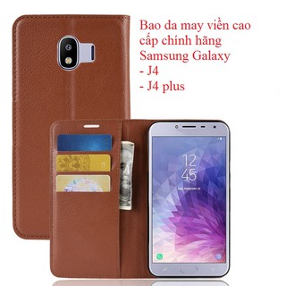 Bao da dạng ví Samsung Galaxy J4 / J4 plus may viền cao cấp chính hãng