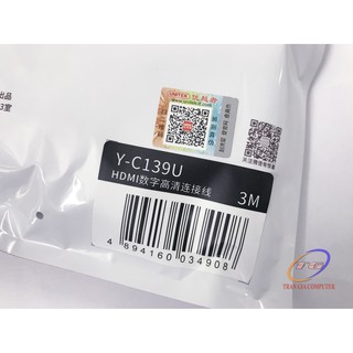 Cáp HDMI 3m Unitek Y-C139U Đen