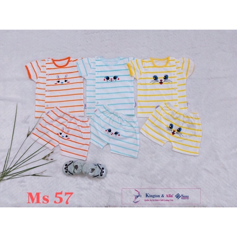 Đồ bộ sơ sinh tay ngắn cho bé, chất 100% cotton mềm mại.