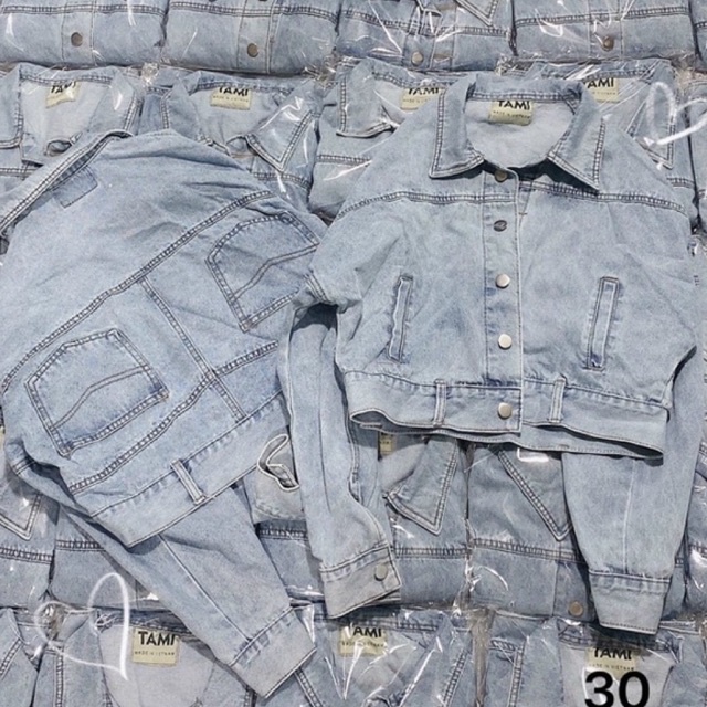 ÁO KHOÁC JEANS NỮ TÚI NGƯỢC VNXK bigsize ✈️Freeship Áo Bò Nữ Lửng Áo Khoác ngắn Croptop Ms 30 TCShopjean