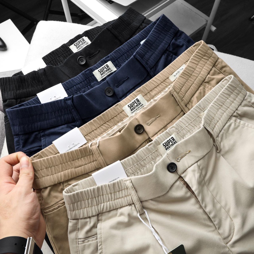 Quần Kaki Cạp Chun Màu Trơn