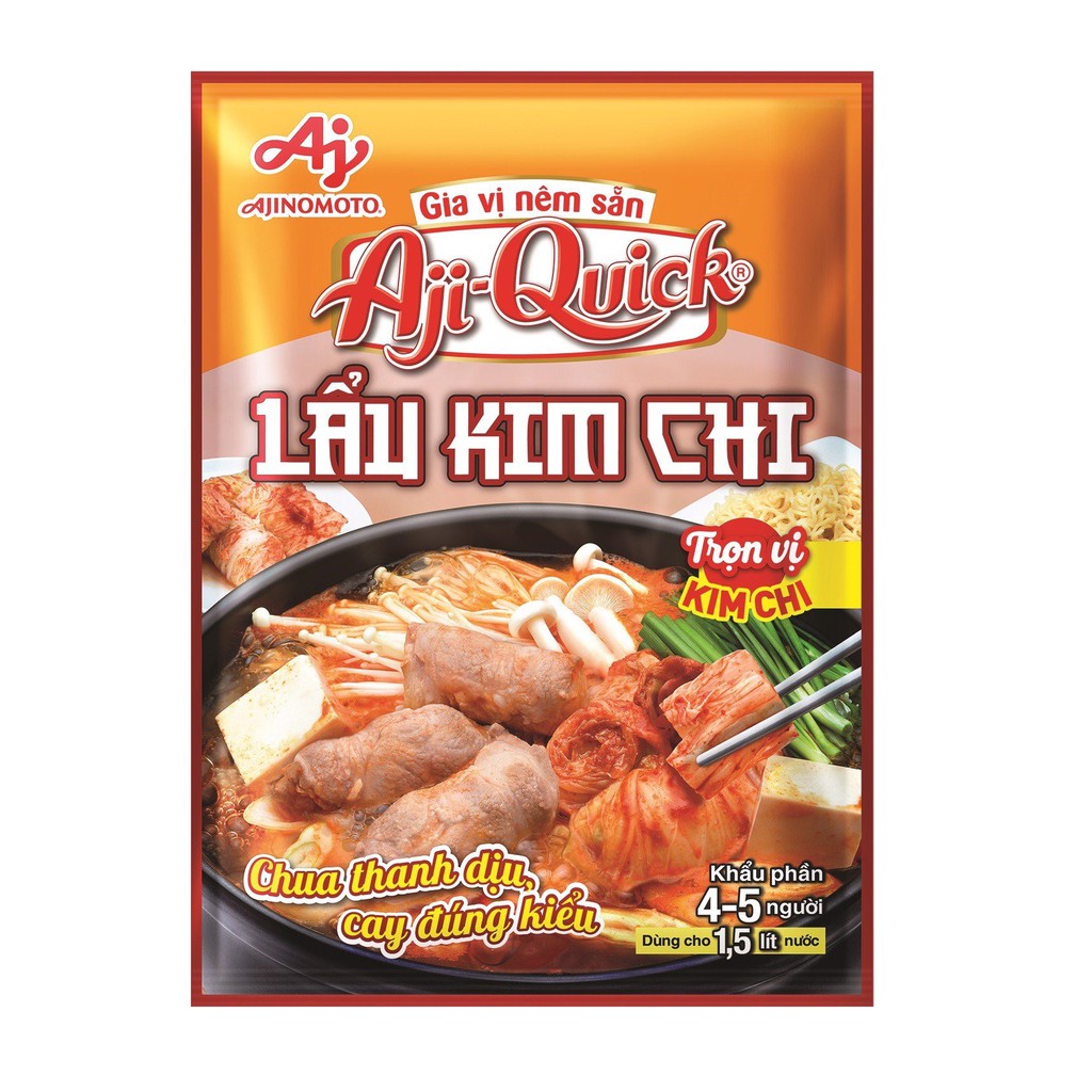 Combo 3 gói Gia Vị Nêm Sẵn Lẩu Kim Chi Aji Quick Ajinomoto Gói 46G