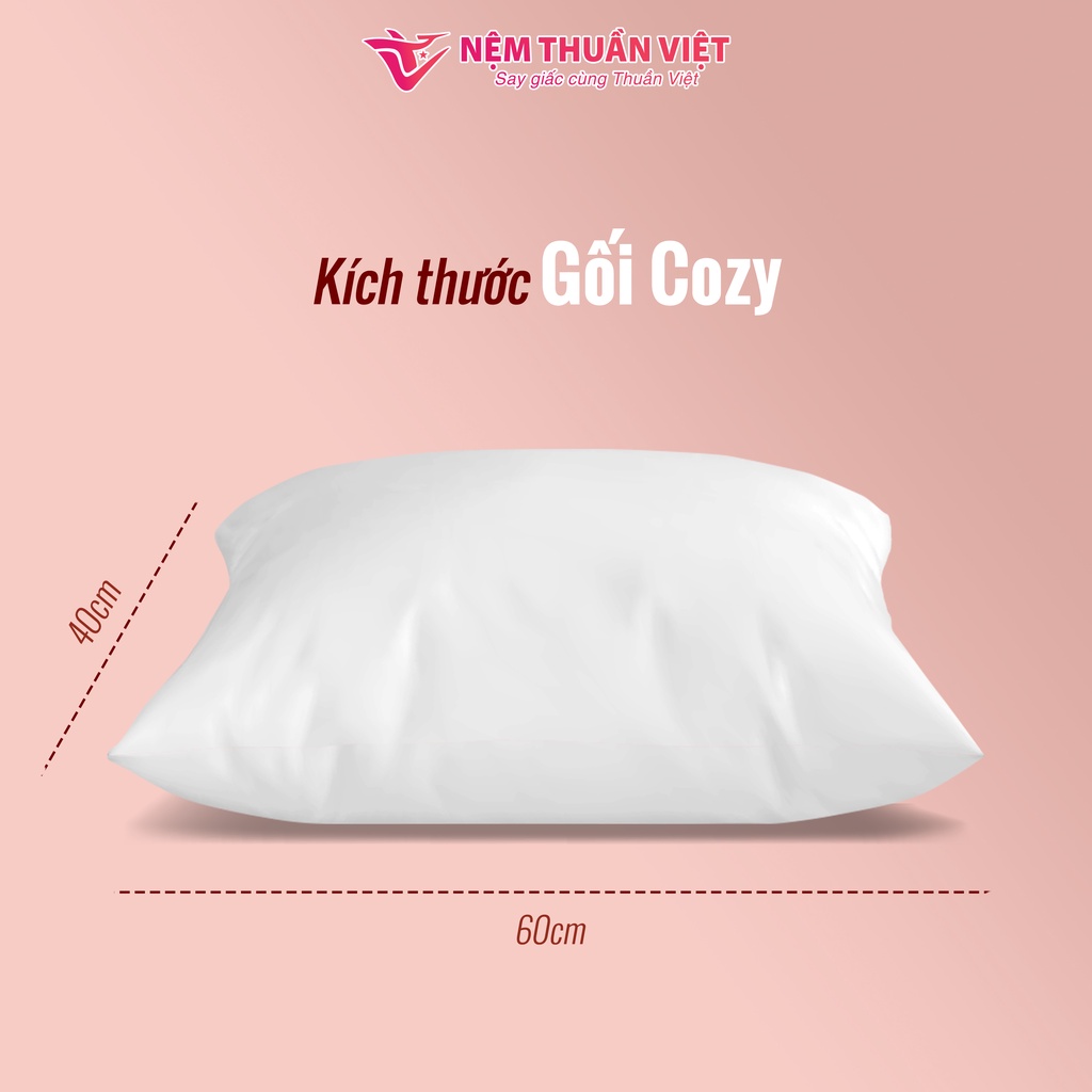 Ruột Gối Nằm Gòn Thuần Việt Cozy Cao Cấp, Êm Ái Vượt Trội, Thoáng Mát - Size 40x60cm