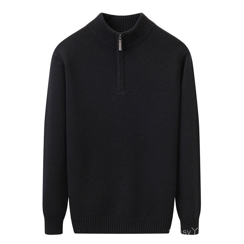 Áo Sweater Cổ Cao Phối Khóa Kéo Chất Nhung Dày Dặn Ấm Áp Cho Nam