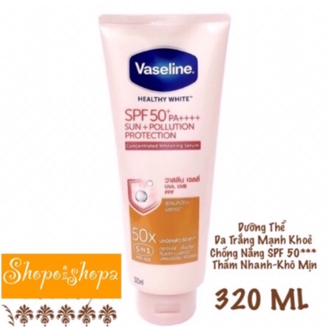 (Sale date 1/2023) Dưỡng Thể Vaseline 10X-50x  Healthy White Perfect Serum Thái lan 320ml