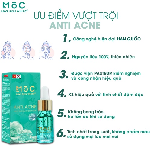 Tinh chất ngăn ngừa, giảm mụn thâm Collagen Mộc Love Skin White 10ml