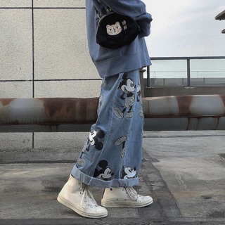 QUẦN BÒ MICKEY ỐNG RỘNG