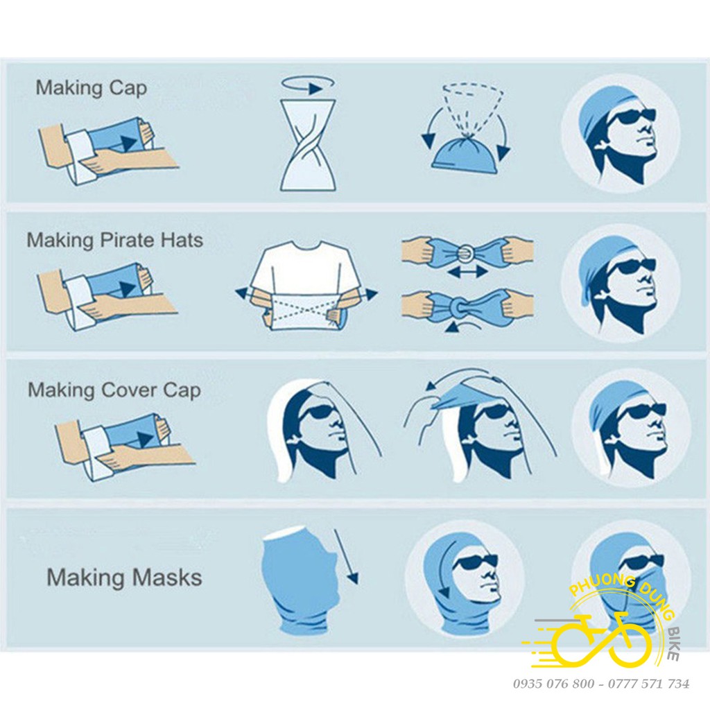 Khăn đa năng đi phượt, đi đường xa, đi xe đạp